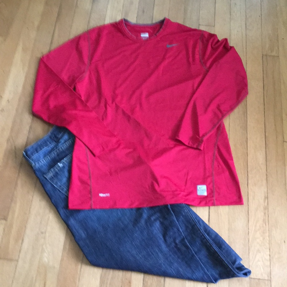 Red Nike fit performance tee